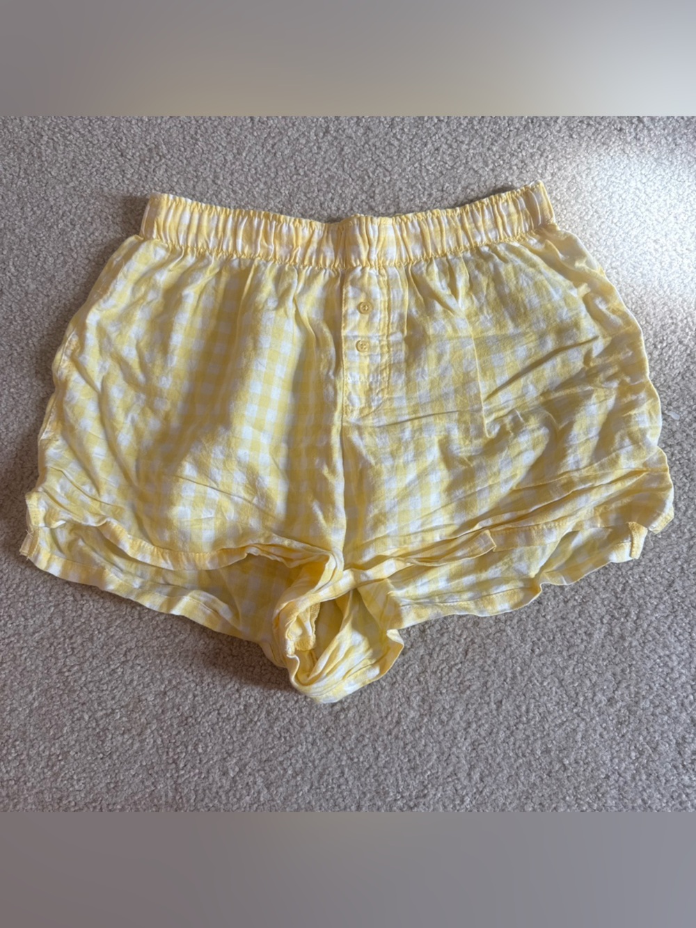 Colsie Yellow Gingham Pajama Shorts